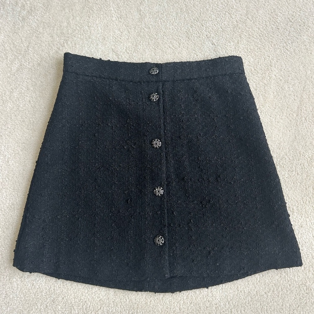H&M Tweed Mini Skirt NWT | Button Front | Size: 10 (L) | Color: Black |